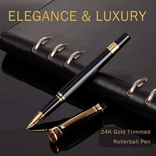 Caneta de luxo keyzor para homens mulheres sofisticadas canetas de caneta com acabamento de ouro 24k Schmidt Rollerball Pen Recil
