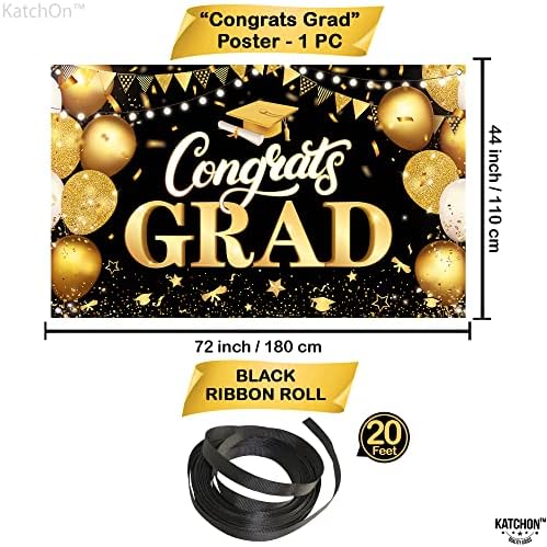 XTRALARGE, Parabéns Banner de graduação - 72x44 polegadas | Mylar Graduation Balloons 2022 Conjunto - Big 22 polegadas,