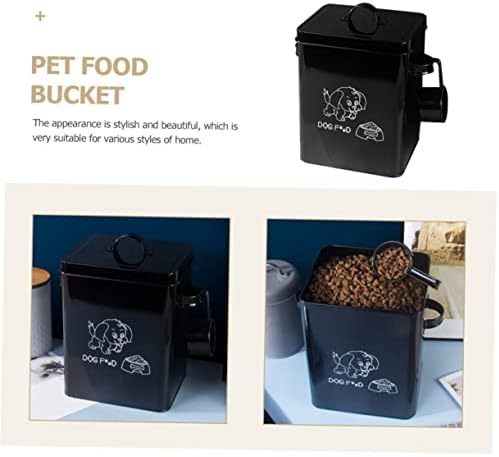 Zerodeko Dog Food Bucket Dog Treat Recipiente Com tampa de alimentos Bin Bin Food Food Rechaners com tampa de lanche