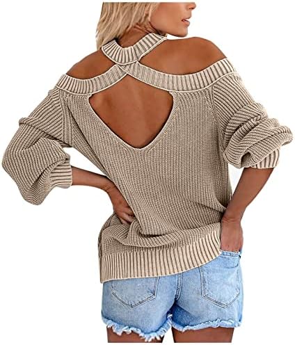 Crewneck feminino Sweaters frios Casual Sexy Cut Out