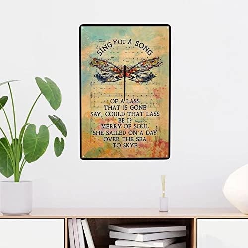 Nenawos Tin Sign Vintage Skye Boat Song para Fan Outlander Sing You A Song of A Lass Hippie Dragonfly Sign de metal