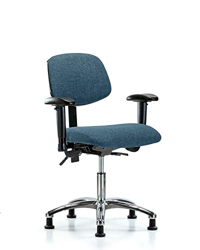 Labtech Seating Lt41322 Fabric Desk Cadeira de altura Base cromo, braços, planícios, Borgonha