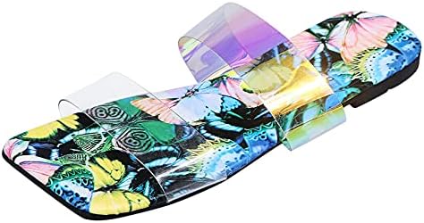 Sandálias femininas chinelas de verão slides planos padrão floral slides de borboleta praia
