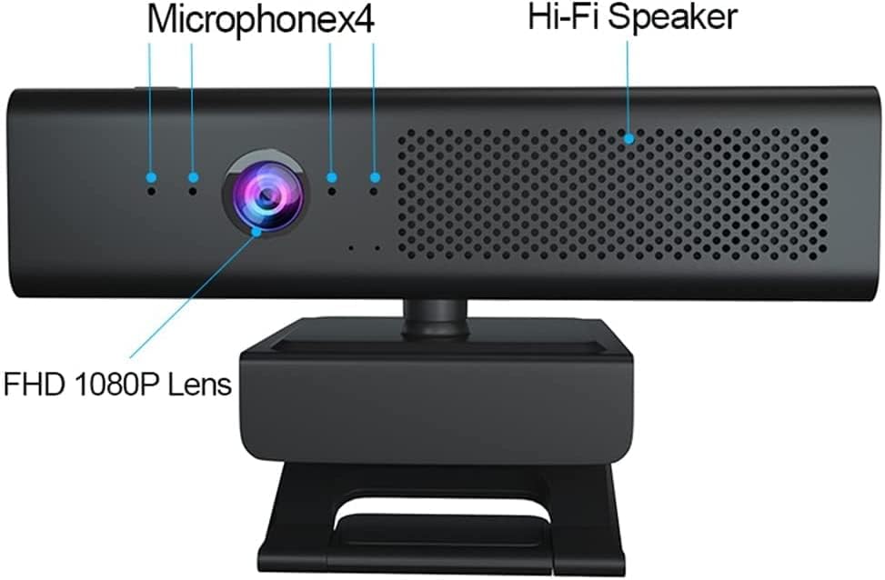 Adapey webcam, webcam 1080p webcam capa de câmera web automática com câmera da web microfone para chamada de vídeo