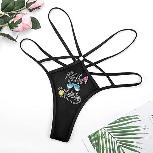 ALOHA PRAIA DE AUTRIDADE feminina Strapcia sexy T-back G-String No Show Tanks Cut Out Mesh Thong calcinha