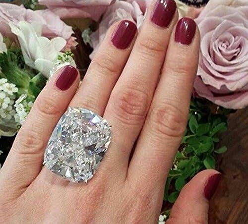 phitakshop enorme 925 prata sapphire birthstone ring wedding proposto jóias femininas