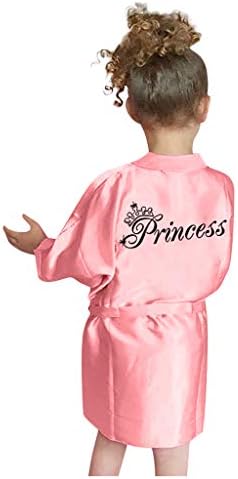 Xbkplo 4t Girls Roupa Kimono Solid Pijamas Sleepwear Criandler Resta Girls Baby Cetin Satin Flower Girl Robes