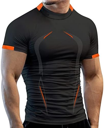 XXBR Camisas de treino para homens, umidade Wicking Quick seco seco ativo atlético Desempenho Treino muscular Treino muscular Camisetas