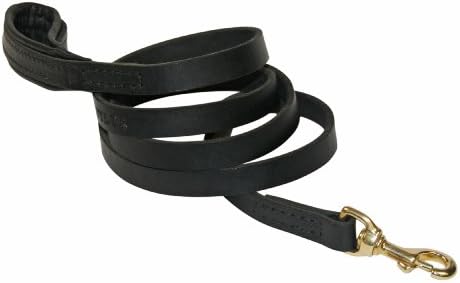 Dean e Tyler Soft Touch Dog Leash, preto de 3 pés por largura de 3/4 de polegada com alça acolchoada preta e gancho de aço inoxidável.