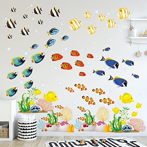 Decowall DC-1811N CORAL REFENS DE PEIXES ATENHAS DE MULHORES DOCESS DES DESCALHOS DE VENÇA E REMOVÁVEL PARA O BERMERY BARROM