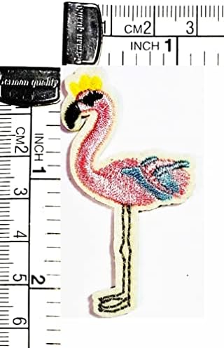 Kleenplus mini flamingo bordado adesivo de teclado de tecido flamingo de desenho animado de ferro fofo em costura em lembranças de retalhos de gente de gorjeta de gorjeta de jeans Jeans Jeans Backpacks Accessories