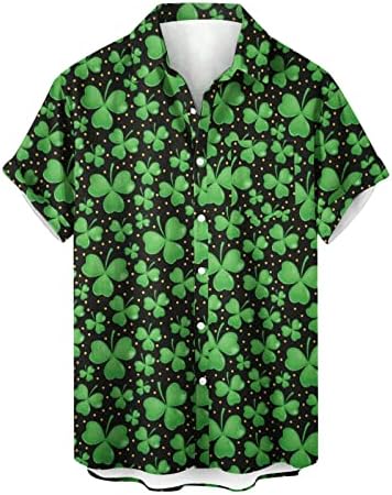 Camisetas para homens St. Patrick imprimiu uma camisa de bolso casual de bolso impresso solto de camisa de bolso PLUS SIEL