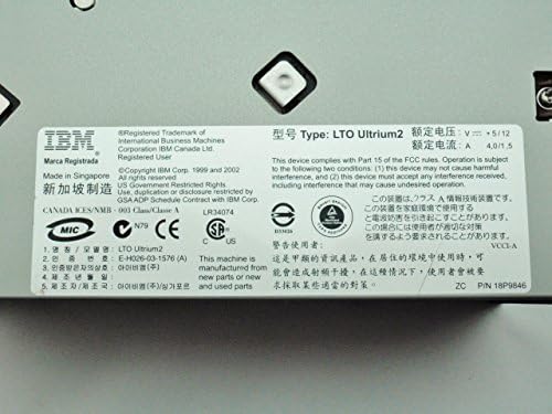 IBM 18P9730 200/400GB Ultrium LTO-2 SCSI LVD Standalona interna, reformada às especificações da fábrica