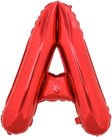 Toniful 40 polegadas grandes balões vermelhos brilhantes A-Z, gigante hélio folha de hélio Mylar Big Letter U Balões para a festa