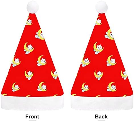 Lua de gato fofo chapéu de natal engraçado Papai Noel Chapé