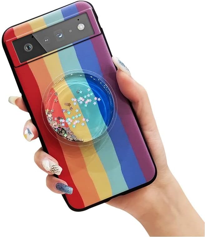 Phone stand titular design de moda lulumi capa para o google pixel 6, capa traseira brilho de silicone anti-knock de silicone capa