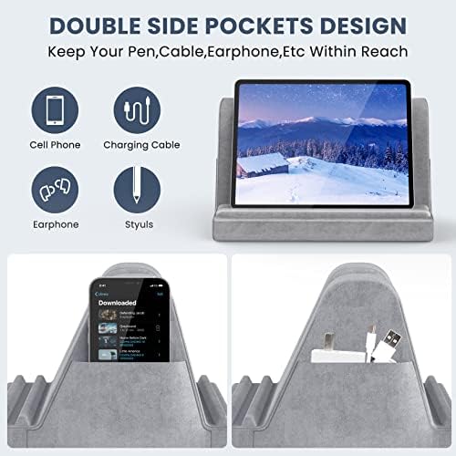 Passo de travesseiro de tablet Fangor, suporte de travesseiro de cama macio para Kindle de 4,7-12,9 polegadas, iPad,