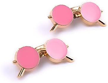 Phonphisai Shop Safety Pin Broche Vogue Jewelry Party Multi Color Lapeel Men Small Glasses Broche Color Pink