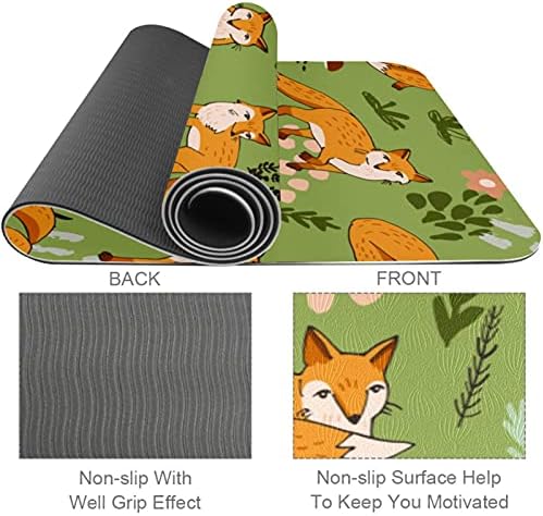 Yoga Mat Foxes Green Eco Friendly Non Slip Fitness Exercition Tapete para pilates e exercícios de piso