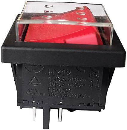 Interruptores industriais à prova d'água kedu hy12 dpst elétrico elétrico interruptor 4pins 10a 125/250V, vermelho, 2-pacote