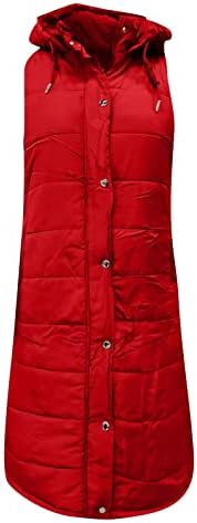 Nokmopo Jackets femininos outono feminino e inverno temperamento sem mangas cardigã de comprimento de algodão de comprimento