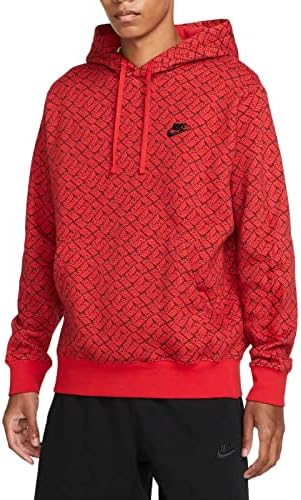 Nike Sportswear Sport Essentials+ Men's Fleece Pullover Hoodie, University Red/Black