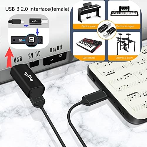 Adaptador USB C a B, 【【3-Pack】 Tpenod feminino USB C ao MIDI Converter ， Compatível com MIDI ， Impressoras ， Chromebook Pixel ， Piano