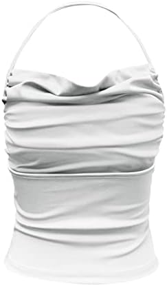 Halter Sexy Cami Camisole Tank Blusa Camisole colete Tee meninas adolescentes deslizam camisa de brunch de pescoço sem colarinho