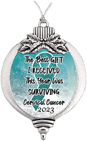 Ornamento de Natal sobrevivente ao câncer cervical Escolha Floco de neve ou lâmpada do boneco de neve