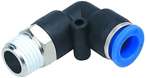 MettleAir MTL 5/32-N01 Push para conectar o encaixe masculino em forma de L, 5/32 OD, 1/8 NPT