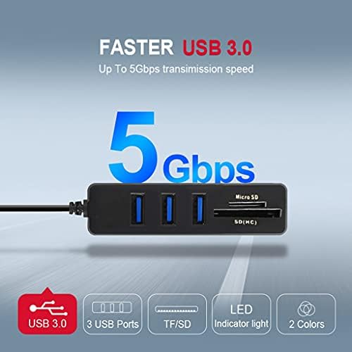 JRDHGRK USB HUB 3.0 Multi USB 3.0 Hub USB Splitter de alta velocidade TF SD CARTER LEITOR DE