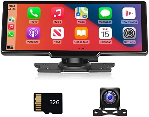 Wireless Apple CarPlay portátil Cartana Estéreo Android Auto, Rimoody Receptor de rádio portátil de tela sensível ao toque