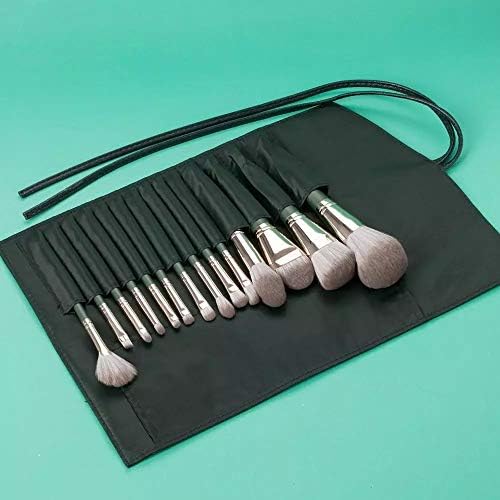 Mfchy 14pcs Professional Makeup Brushes Definir alça de madeira verde profunda Fundação Destaque Eyeliner Brush Brush Ferramentas