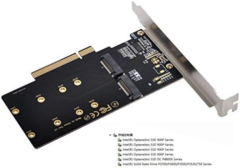 Cy M.2 NVME para PCIE Adaptador, Dual 2x 4x NVME M.2 AHCI para PCIE Express 3.0 Gen3 X8 X16 Adaptador de cartão RAID VROC RAID0 Adaptador