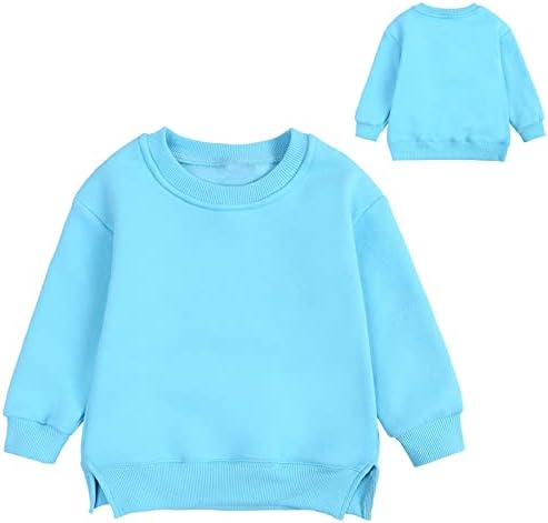 Toddler meninos meninas Meninas Pullover de lã Sweatshirt Solides Solid e bebês colorida Top Casat Girls Tops Big Kids Girls