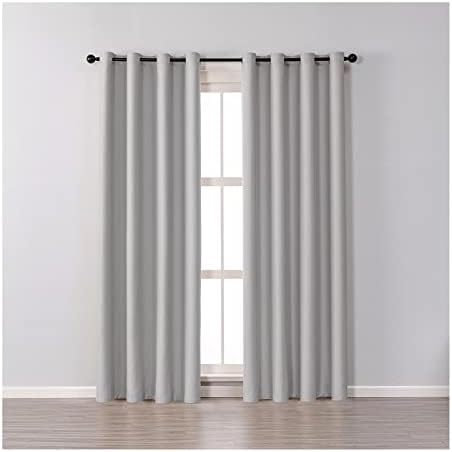 Cortinas decorativas daesar para sala de estar 2 painéis, cortinas de ilhós de blecaute poliéster cinza claro cor de cor de bletaout