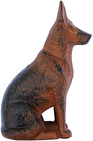 Decoração Lulu, rolha de cães de estátua de cão de ferro fundido, pesa 4,2 libras