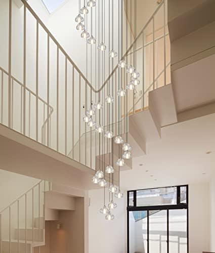 H197 36 Luzes lustres de cristal para a sala de estar moderna luminárias de pingentes de chuva modernas lustres de teto de teto alto