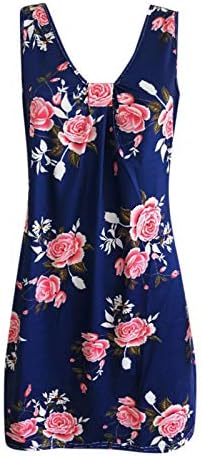 Vestido iqka boho Vestido floral casual Prind Women Women curto moda sexy vestido feminino sem mangas