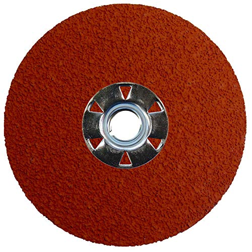 Weiler 69882 Tiger Ceramic Alumina Resina Landing e Retinging Disc, 4-1/2 Diâmetro, 50 Grit, 5/8 - 11 Hub