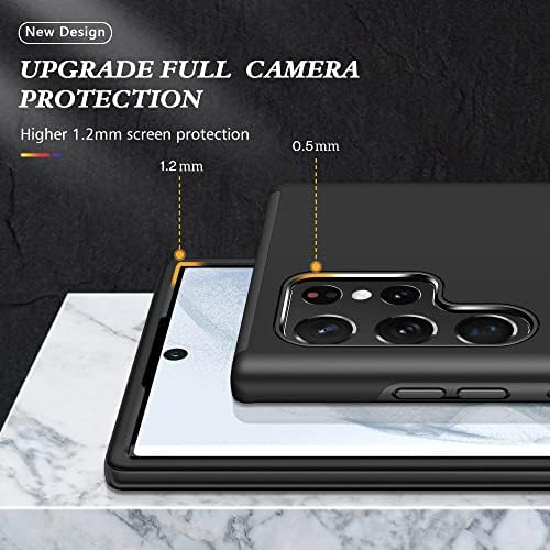 Akinik para Samsung Galaxy S22 Caso Ultra, S22 Ultra Case com Protetor de tela TPU flexível de auto -cura [2 pacote], Caso