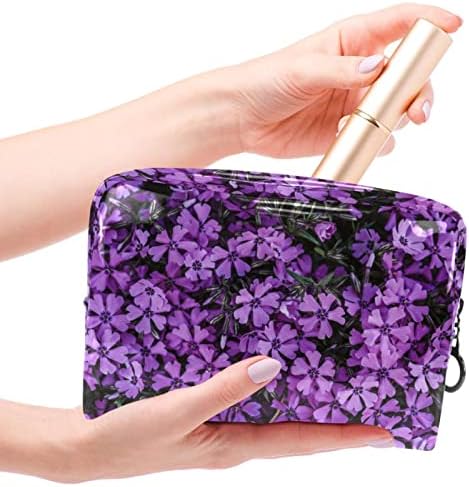 Tbouobt Bolsa cosmética para mulheres, bolsas de maquiagem Bolsa de higiene pessoal espaçosa presente de viagem, floral roxo