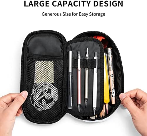 Aseelo Pink Butterfly lápis Case de grande capacidade de caneta, bolsa de caneta grande de armazenamento durável 3 compartimento