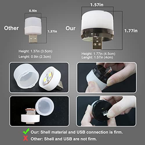 Luzes noturnas Everdoss USB, 6pcs 6500k Luzes de parede branca fria para quarto/banheiro/corredor/banheiro/cozinha/quarto de