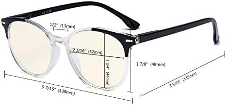 Óculos de computador redondos de grandes dimensões Cessblu para mulheres que lêem a tela do filtro de luz azul Blocking Blocking Rays UV