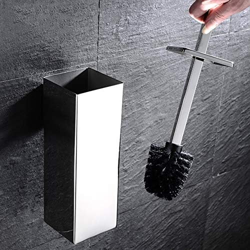 Escova de mata-vaso do tipo de parede com suporte quadrado de aço inoxidável.