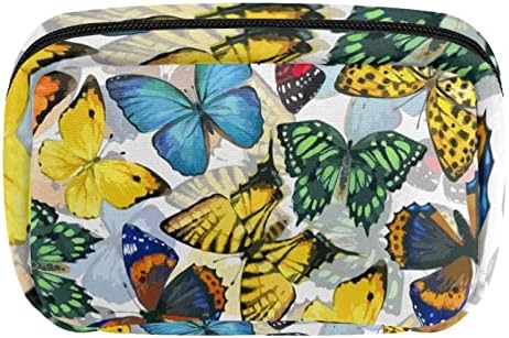 Bolsa de maquiagem inadequada, Bolsa colorida de Butterfly Padrões Cosméticos Bolsa de Tote portátil TRAIL CASE