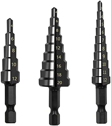 3-12mm 4-12mm 4-20mm HSS Grea reta Etapa Drill Bit Bit Ferramentas de energia de perfuração revestidas com nitrogênio Definir