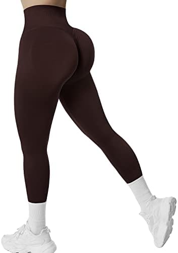 Ruuhee Women Peach Lift Equipe sem costura Pernelas de cintura alta Scrunch Butt Yoga calças calças de calça