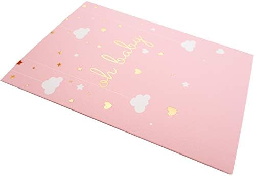 Cartão de chá de bebê - cartões de felicitações rosa único 5 x 7 com envelope Kraft - impressão de papel alumínio